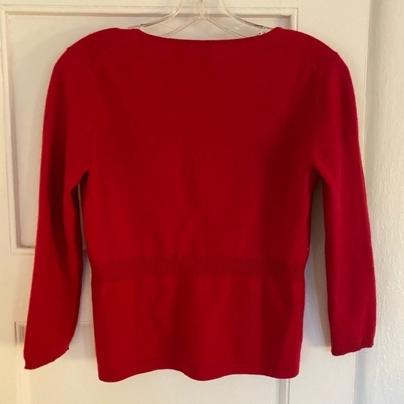 Barney’s New York CO-OP Red Cashmere Blens Cardigan Sweater Size Small - Picture 2 of 4